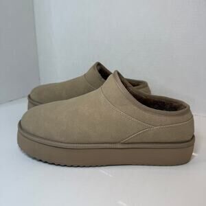 American Eagle Outfitters Women's Hangout Slip On Platform Slippers Tan Size 10